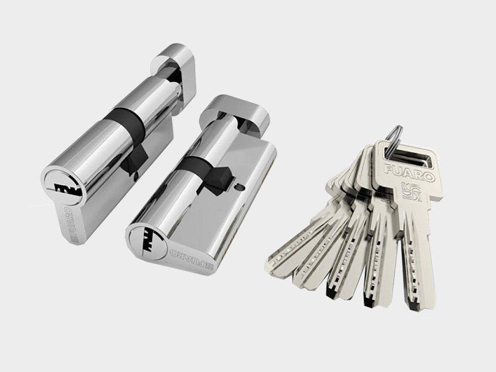 Цилиндровый механизм из алюминия «ключ-вертушка» с 5 ключами в комплекте Курган